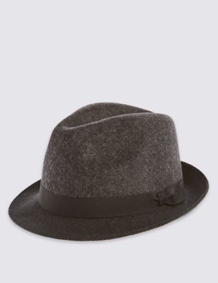Pure Wool Felt Trilby Hat with Stormwear technology